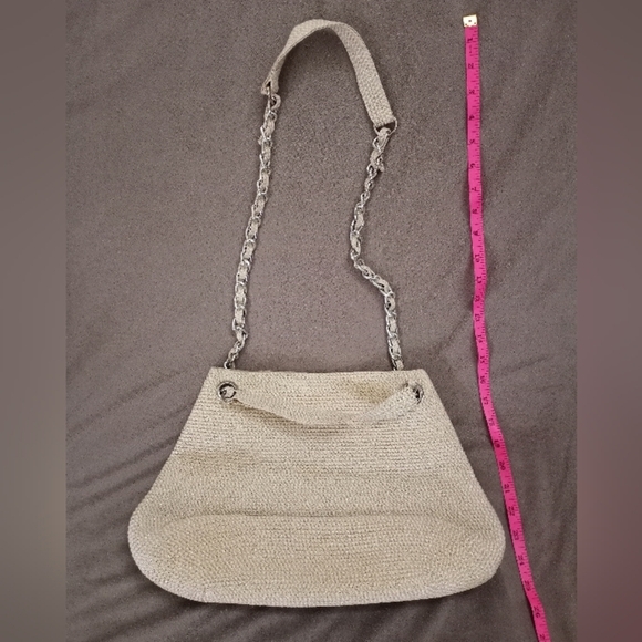 Vintage Tweed Lurex Gold/Cream Adjustable Strap Hand/Shoulder Bag - Picture 5 of 5